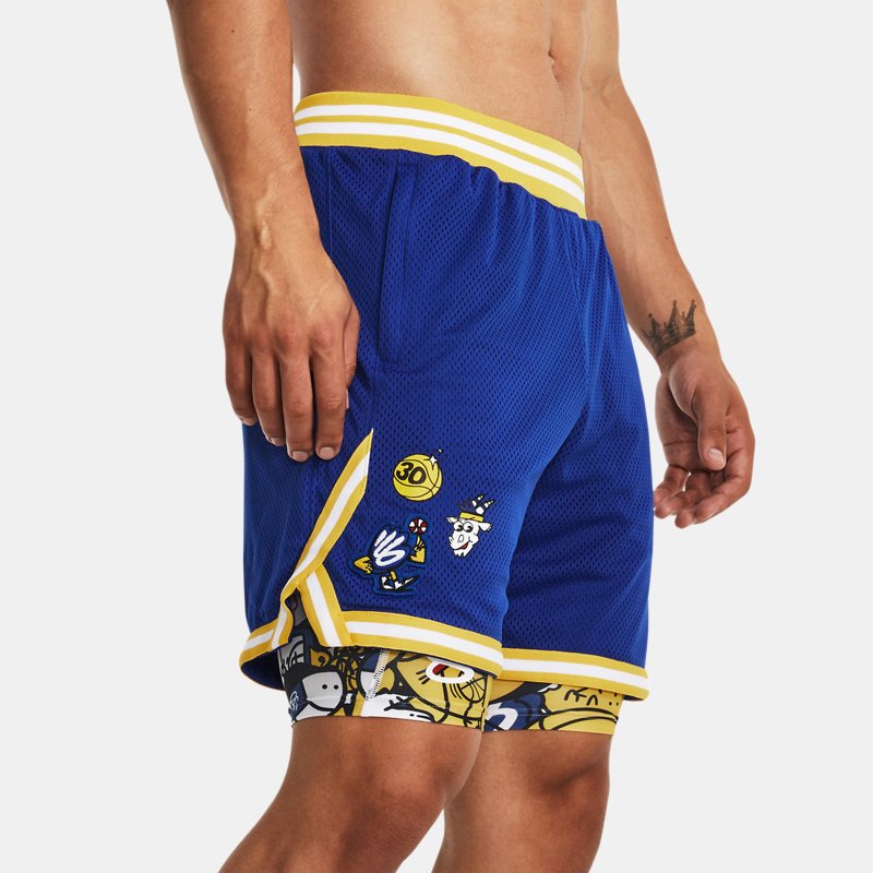 Under Armour Herenshorts Curry Mesh Royal / Taxi / Wit XXL